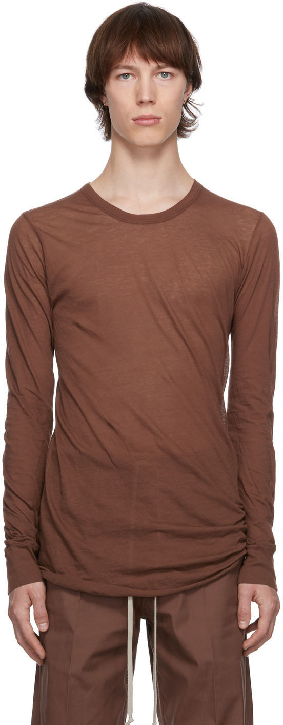 Rick Owens Brown Basic Long Sleeve T-Shirt | Smart Closet