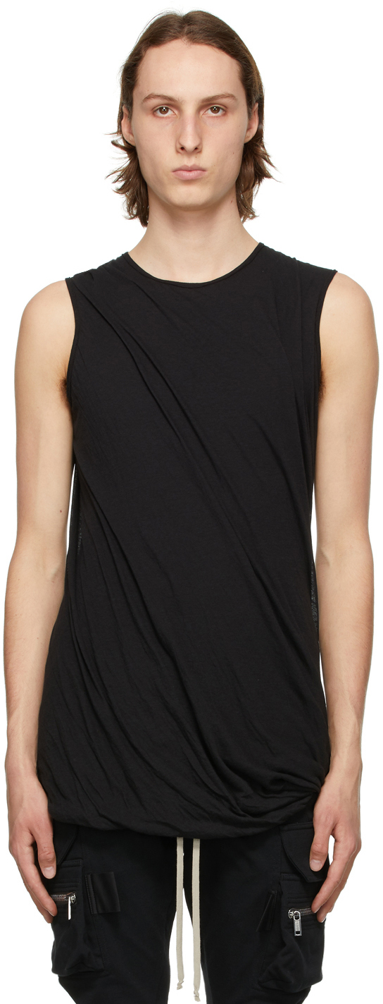 Rick Owens: Black Double Tank Top | SSENSE UK