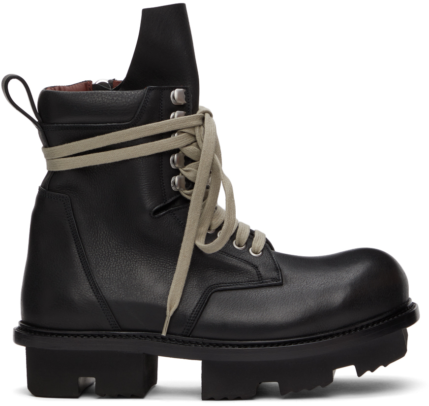 Rick Owens: Black Army Megatooth Boot | SSENSE Canada