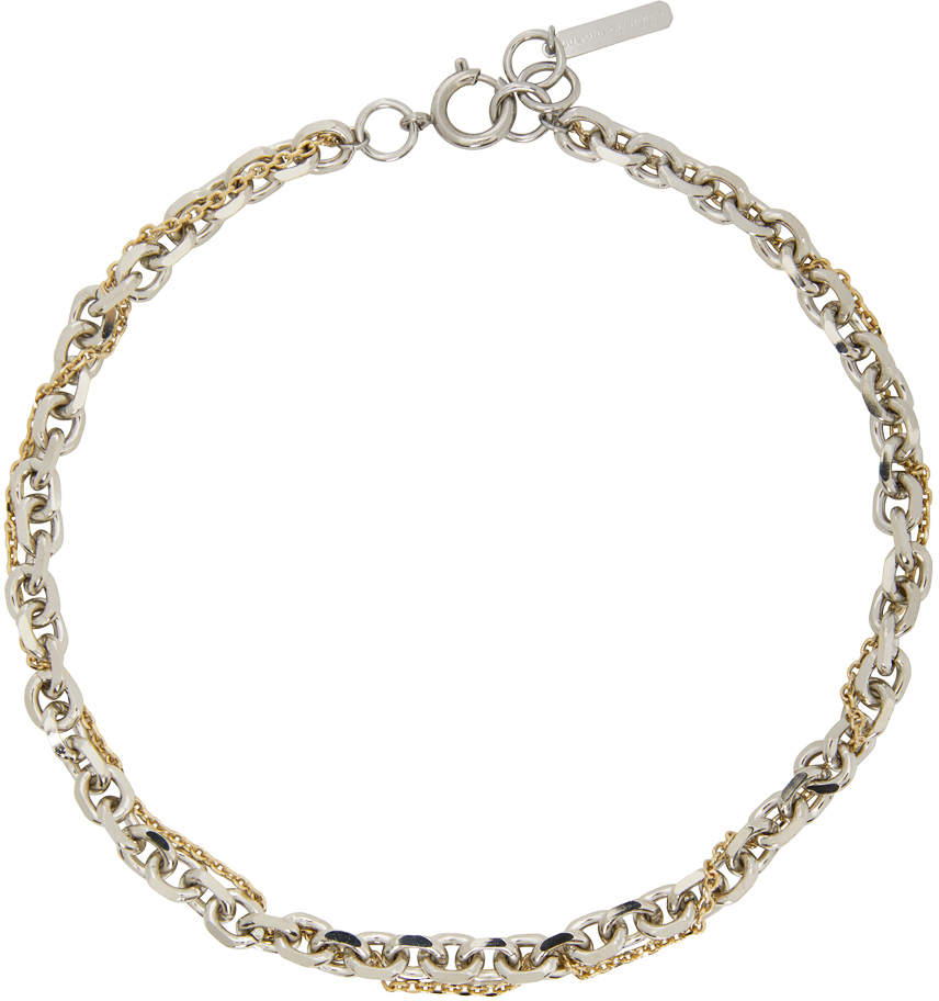 Justine Clenquet: Silver & Gold Dana Necklace | SSENSE