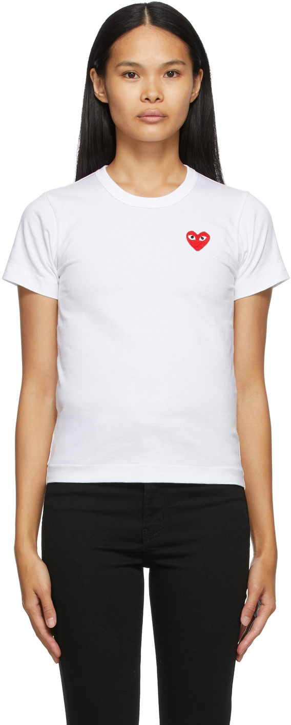 Comme des Garçons Play White Heart Patch T-Shirt
