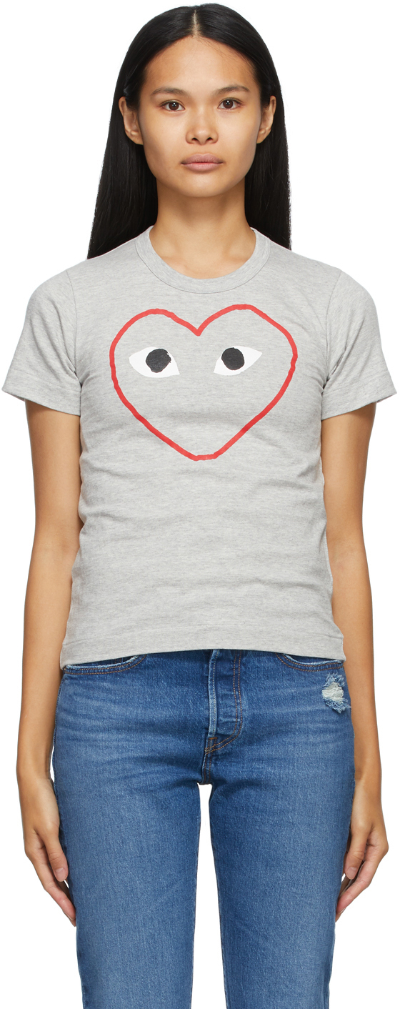 comme des garons t shirt femme gris