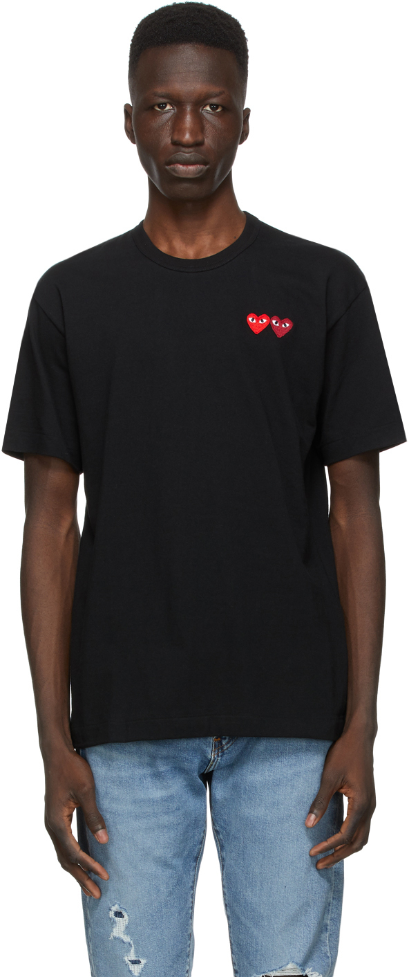 Black Double Heart T-Shirt