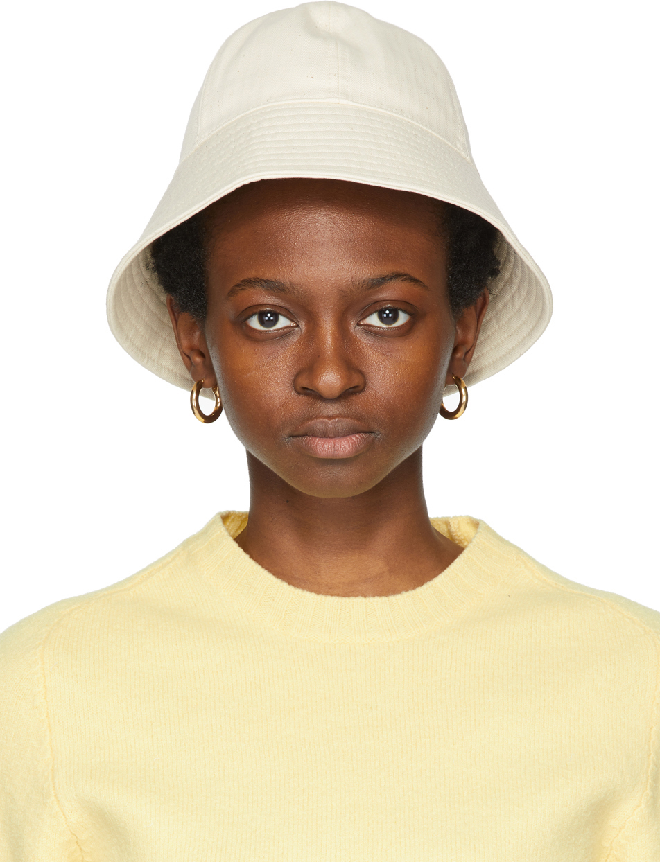 Jil Sander Off-White Canvas Bucket Hat