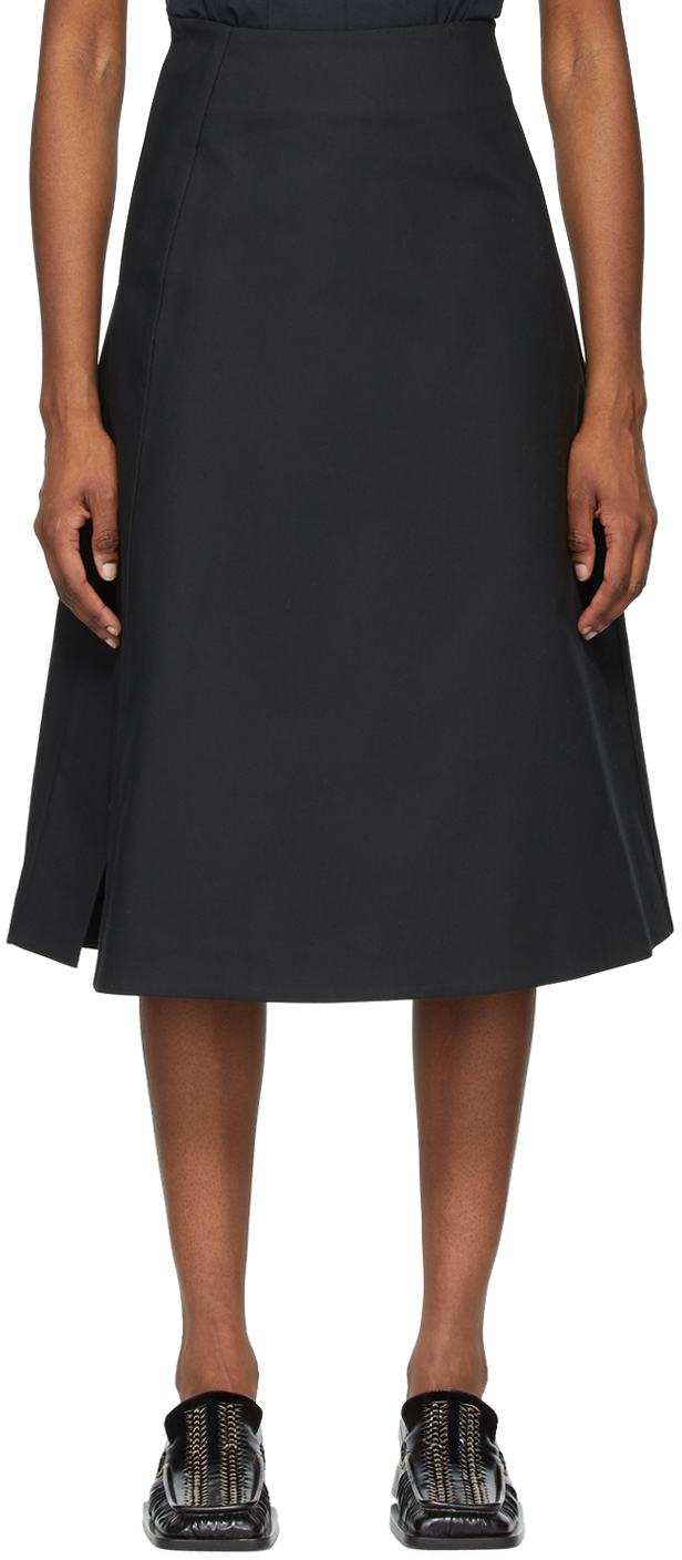 Jil Sander Black Piqué Structured Skirt