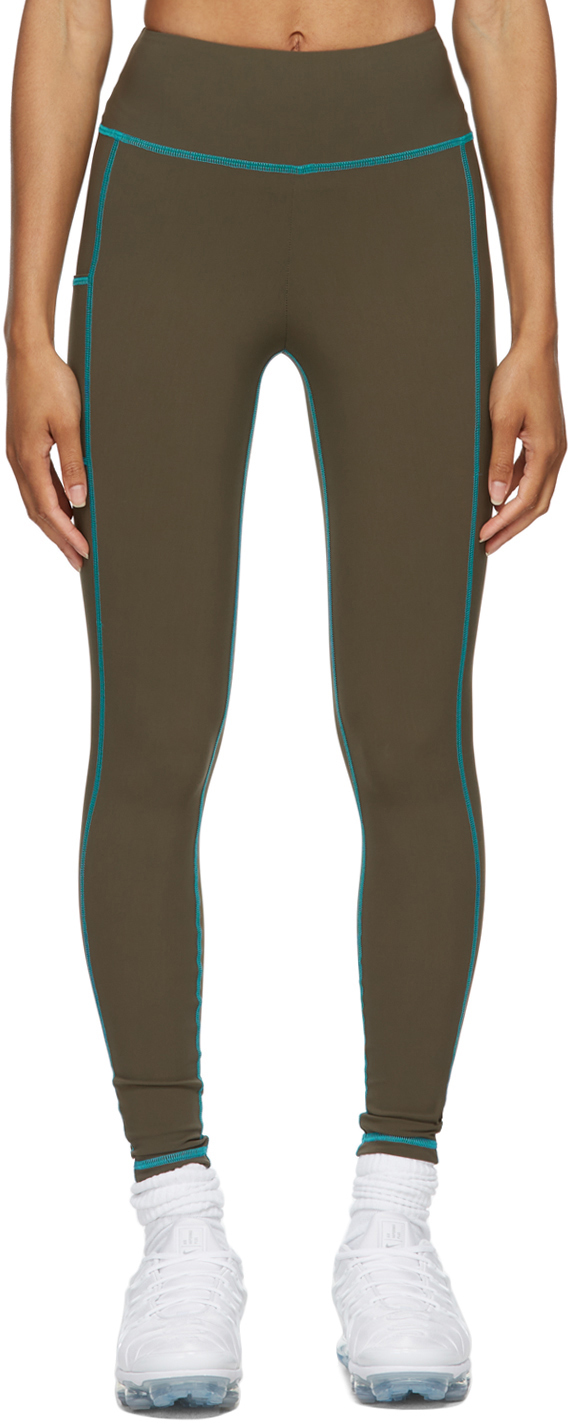 Khaki High-Rise Leggings by Lido on Sale