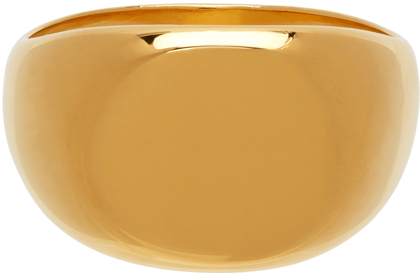 Jil Sander Gold Classic Chevalier Ring SSENSE Canada
