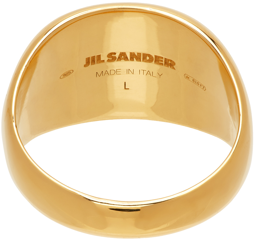 Jil Sander Gold Classic Chevalier Ring | Smart Closet