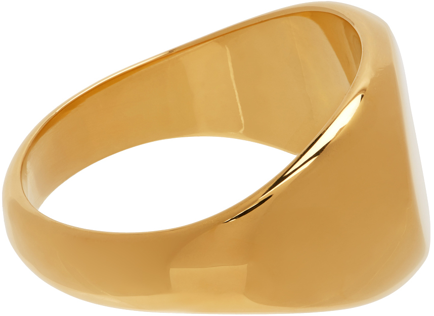 Jil Sander Gold Classic Chevalier Ring | Smart Closet