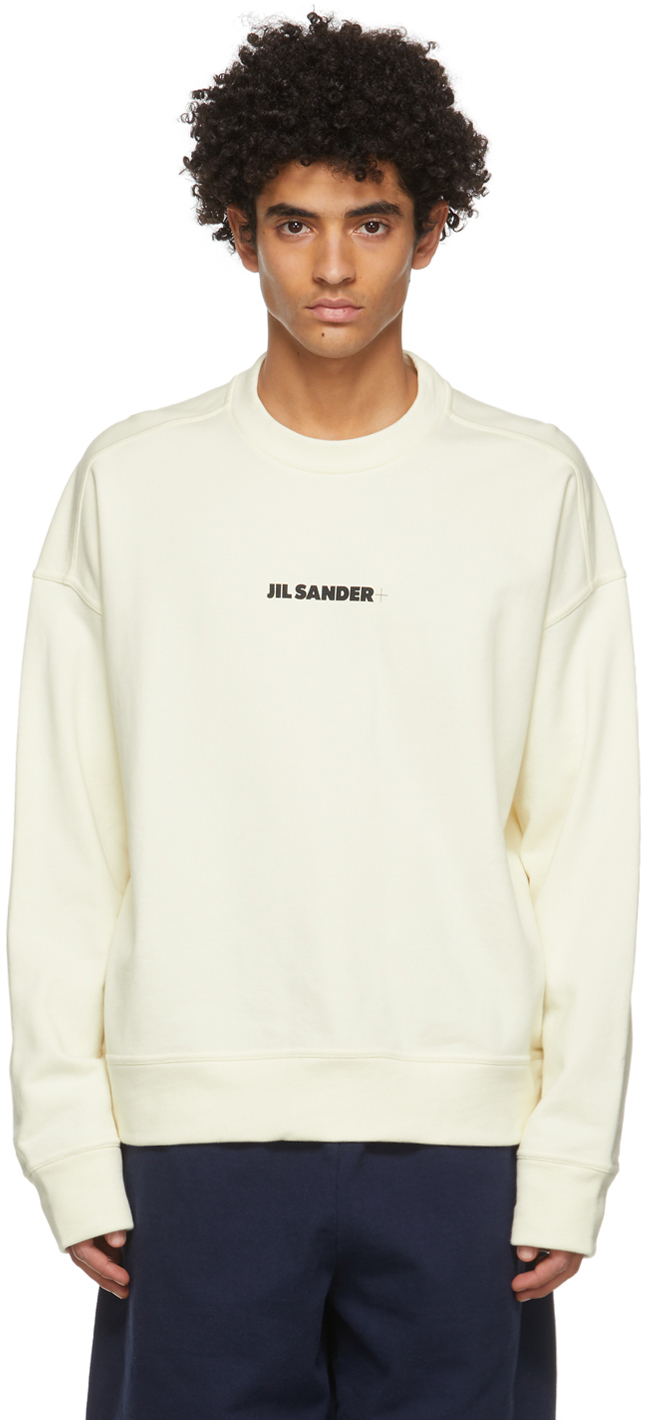 Jil Sander: Off-White French Terry Logo Sweatshirt | SSENSE