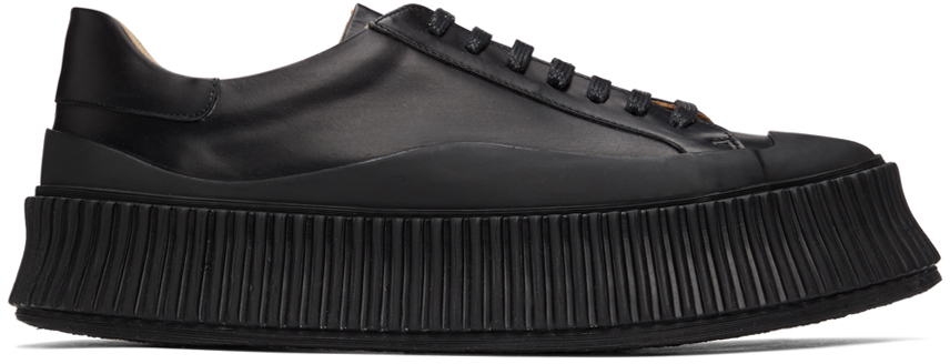 SSENSE Men Shoes Sneakers Platform Sneakers Black Leather Platform Sneakers 