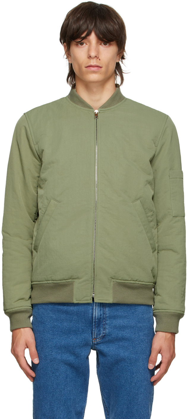 A.P.C.: Khaki Gregoire Bomber Jacket | SSENSE
