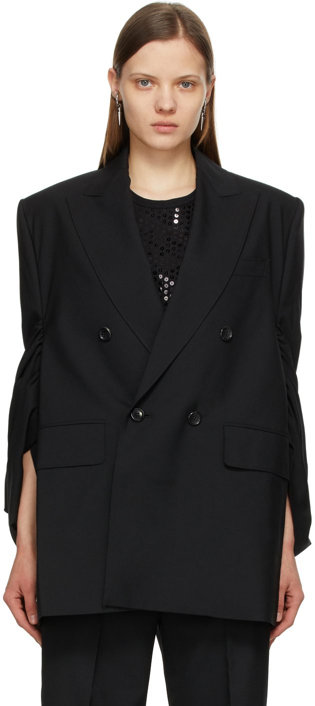 Junya Watanabe: Black Oversized Sleeve Blazer | SSENSE Canada