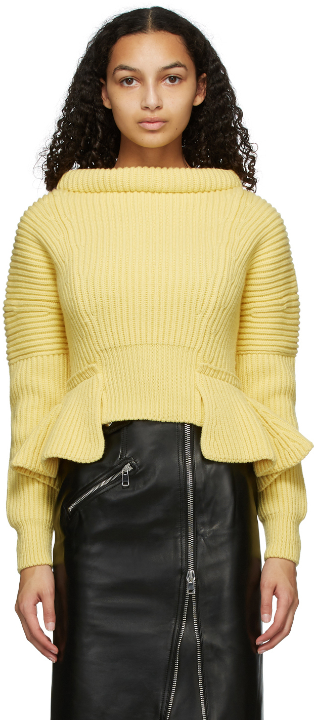 ribbed peplum sweater