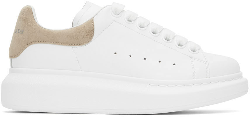 Alexander McQueen: SSENSE Exclusive White & Taupe Oversized Sneakers ...
