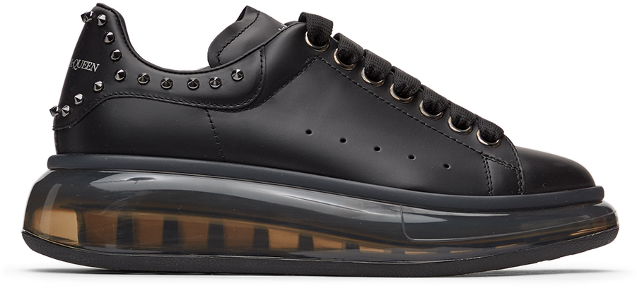 Alexander McQueen: Black Studded Clear Sole Oversized Sneakers | SSENSE