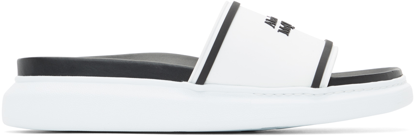 Alexander McQueen White & Black Oversized Hybrid Signature Slides