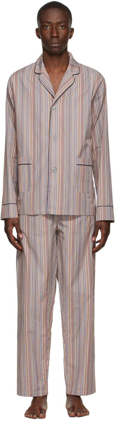PAUL SMITH Signature ARTIST Stripe multistripe Pyjama Set LARGE 