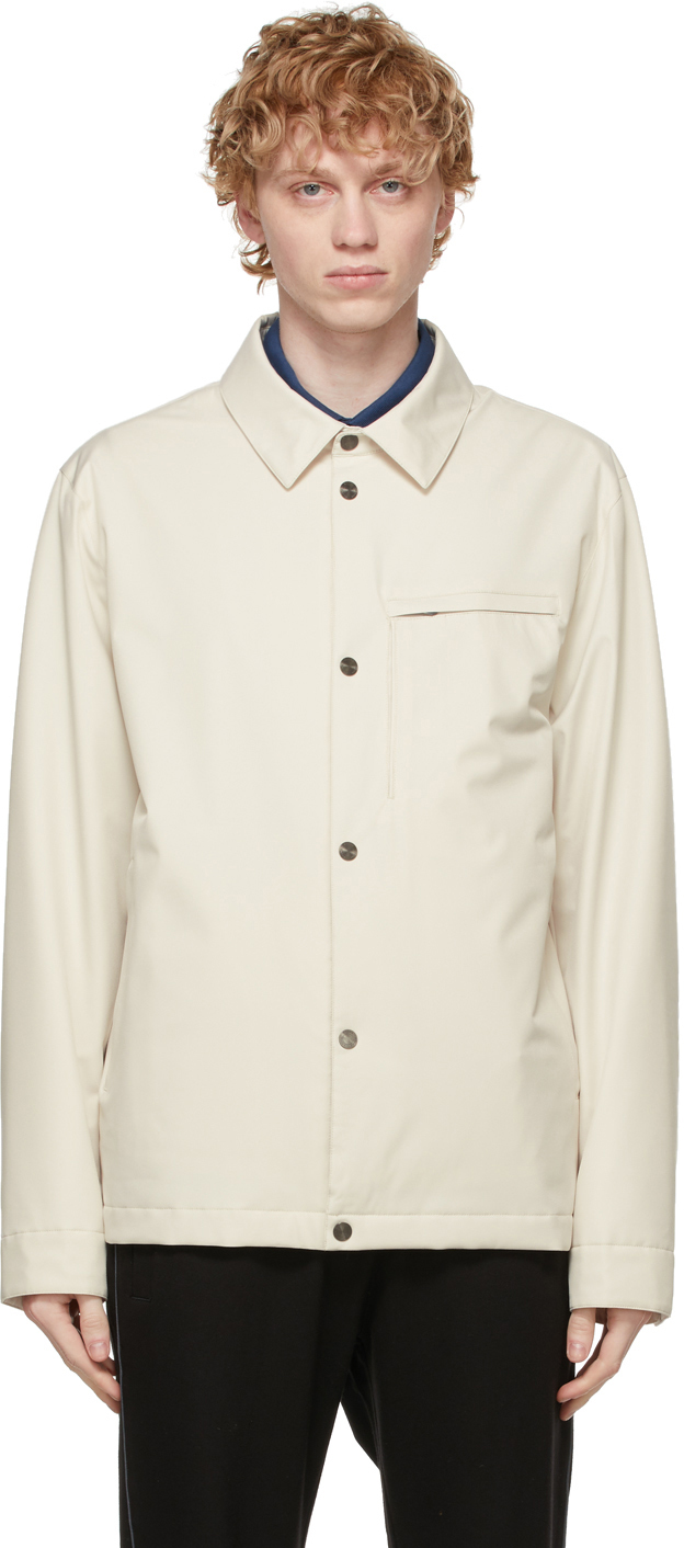 Z Zegna: White #UseTheExisting Microtene Shirt Jacket | SSENSE