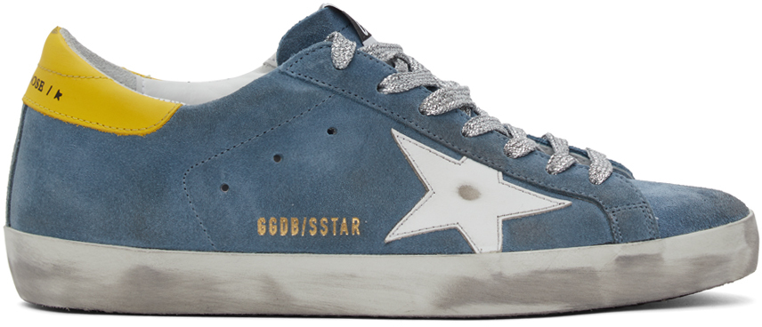 golden goose blue suede sneakers