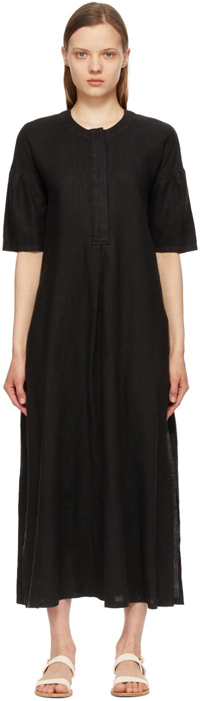 Max Mara Leisure: Black Linen Arda Dress | SSENSE UK