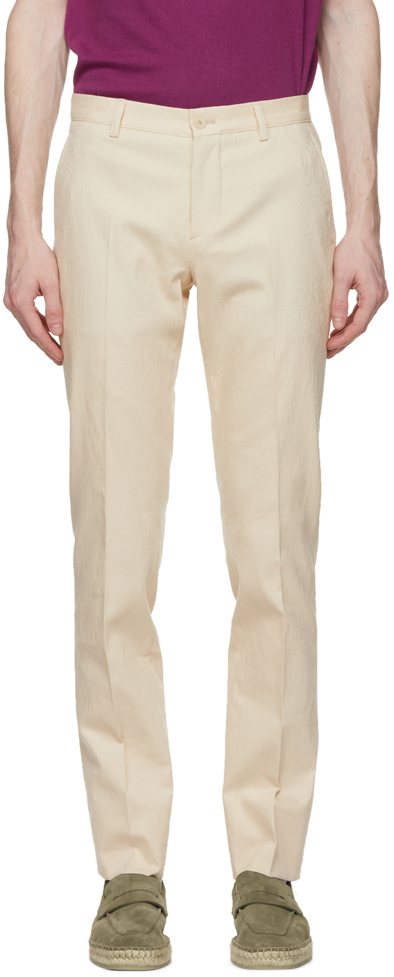 Off-White Jacquard Paisley Trousers by 