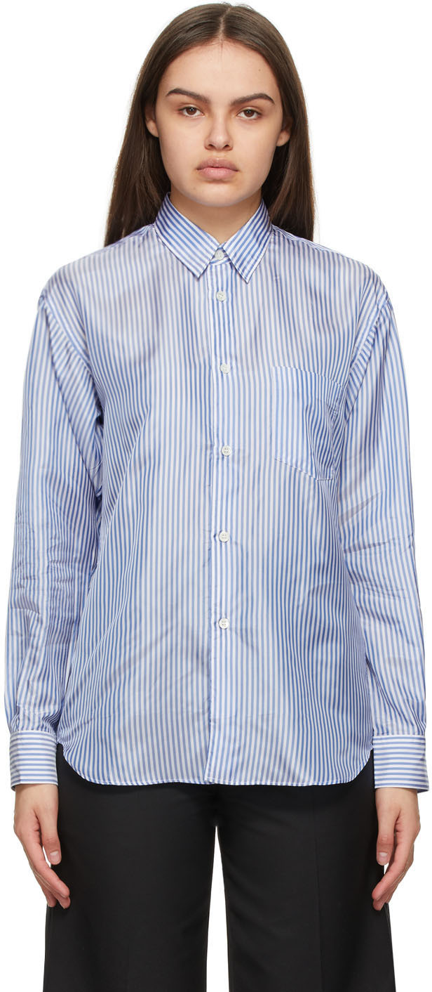 Blue & White Cupro Striped Forever Shirt