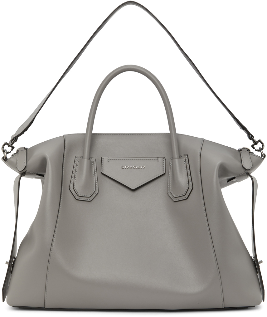 Givenchy: Grey Large Soft Antigona Bag | SSENSE