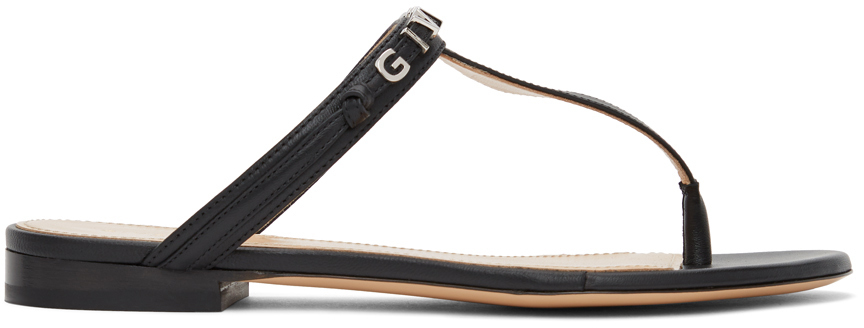givenchy elba leather flat thong sandals