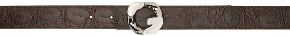 Givenchy Reversible Brown Croc G Belt