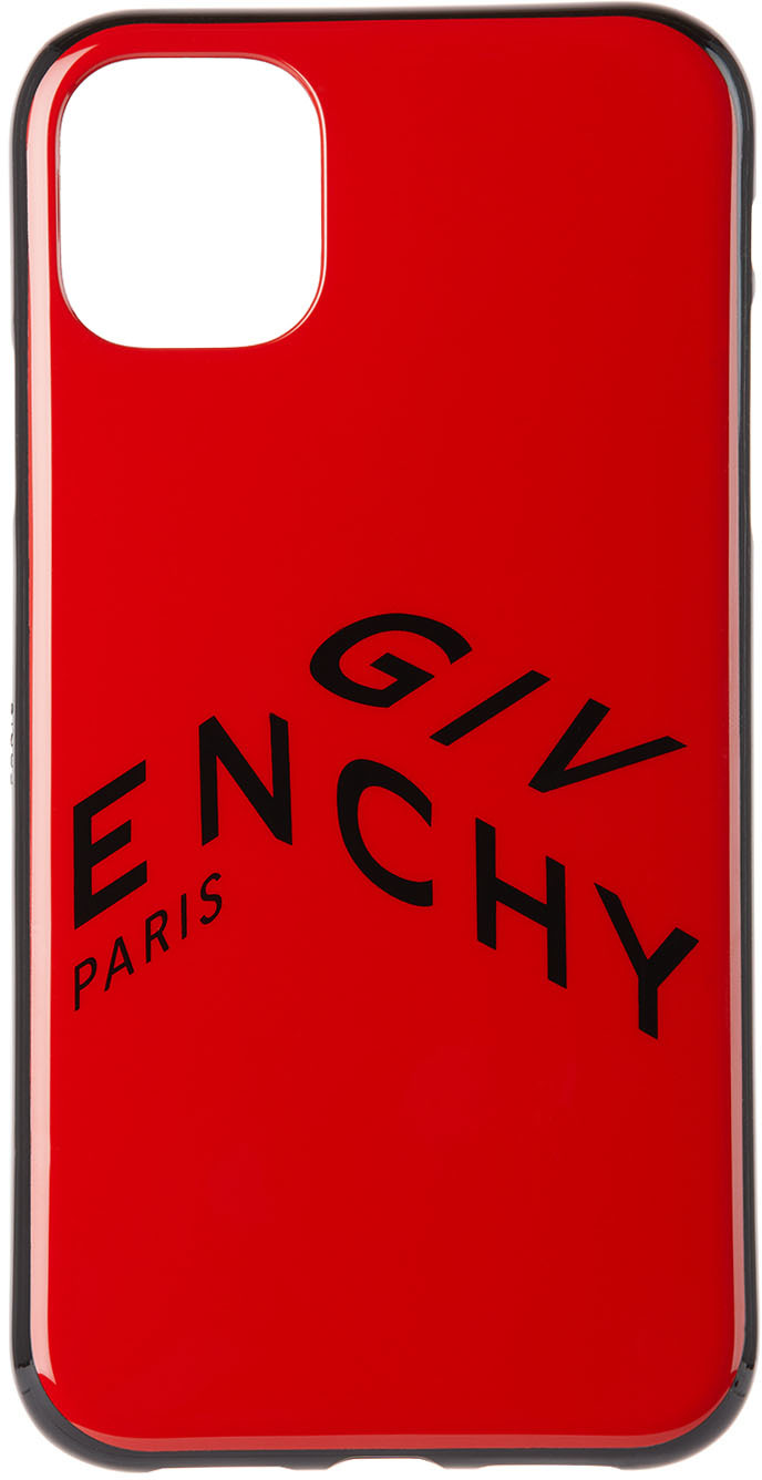Red Refracted Logo iPhone 11 Case by Givenchy | SSENSE