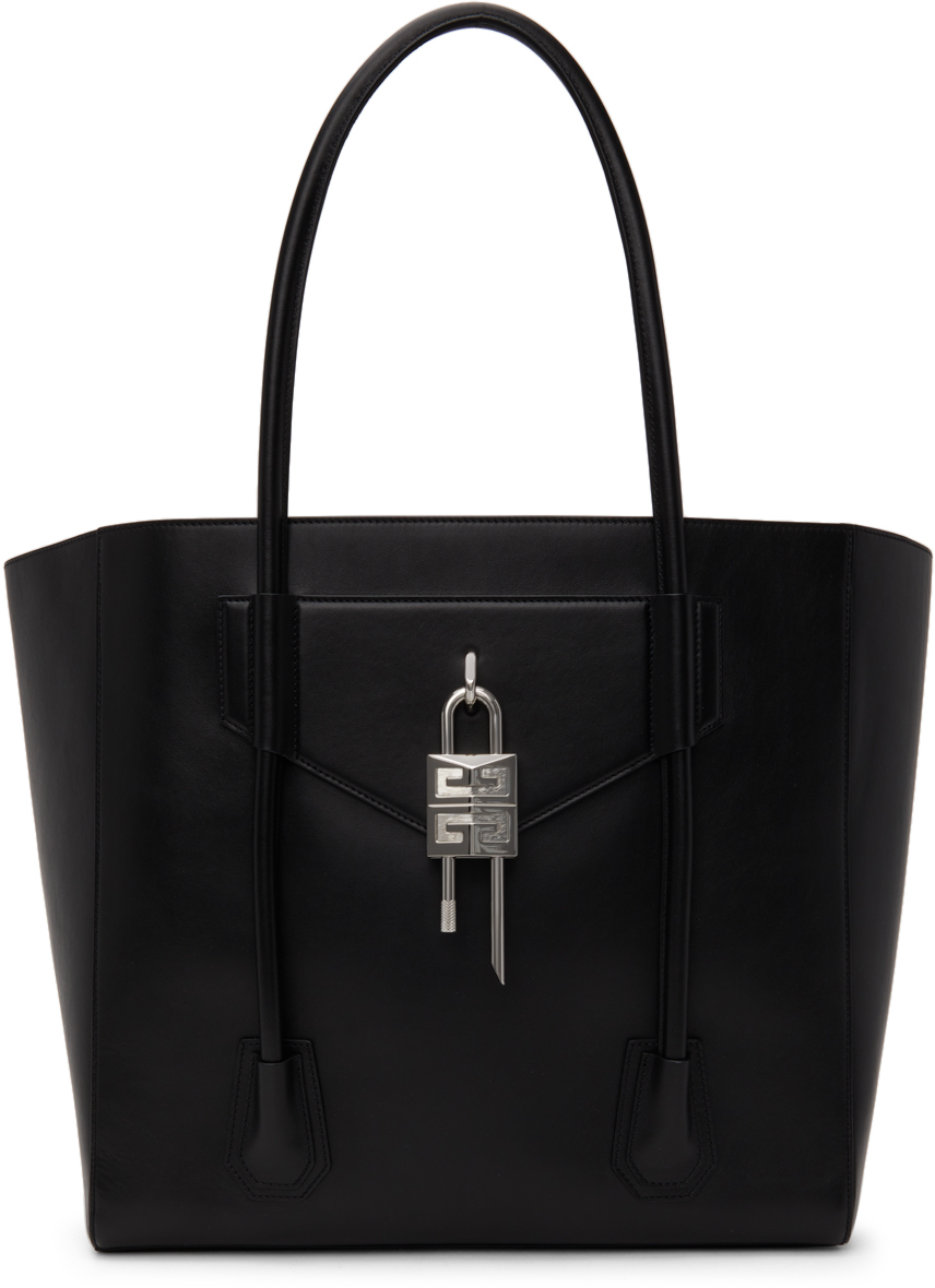 Givenchy: Black Soft Padlock Large Antigona Tote | SSENSE