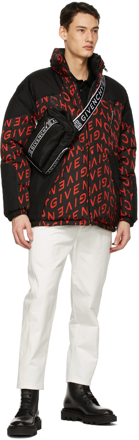 Givenchy リバーシブル ブラック & レッド Refracted パファー コート