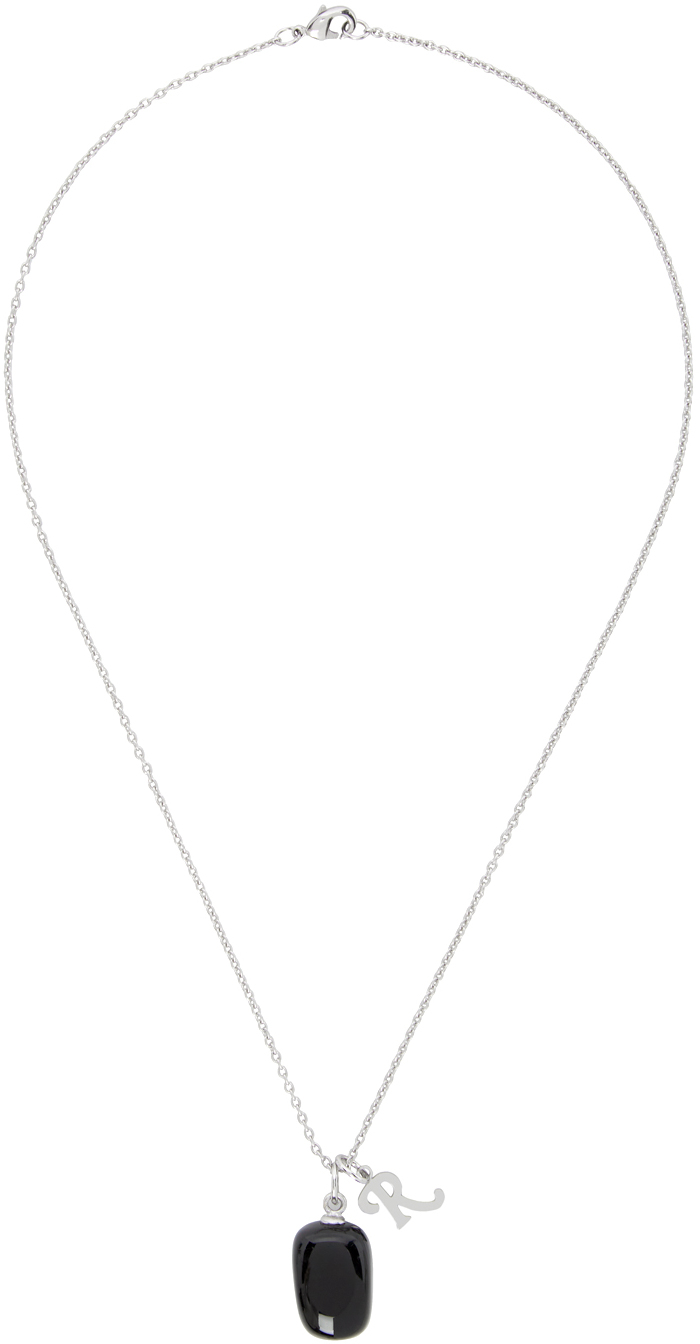 Raf Simons Silver & Black Stone Necklace | Smart Closet