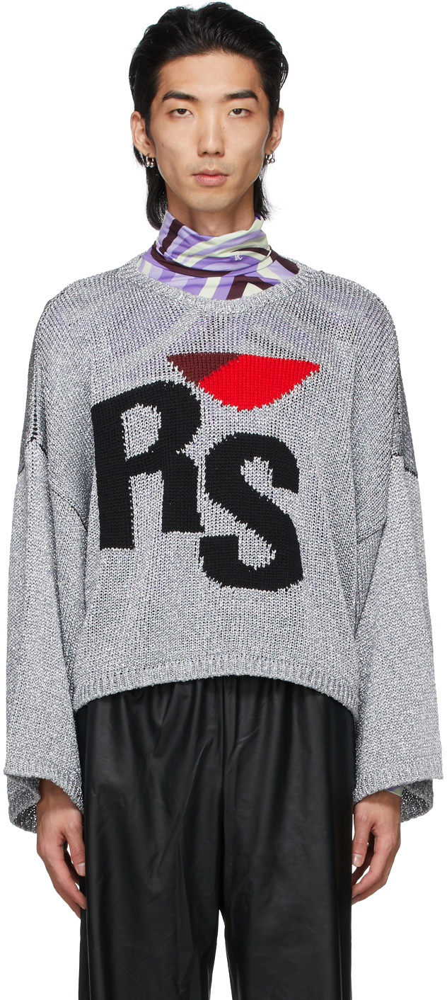 Raf Simons: シルバー RS Short オーバーサイズ セーター | SSENSE 日本