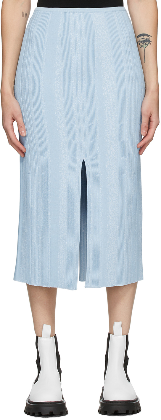 Proenza Schouler Blue Knit Ottoman Skirt