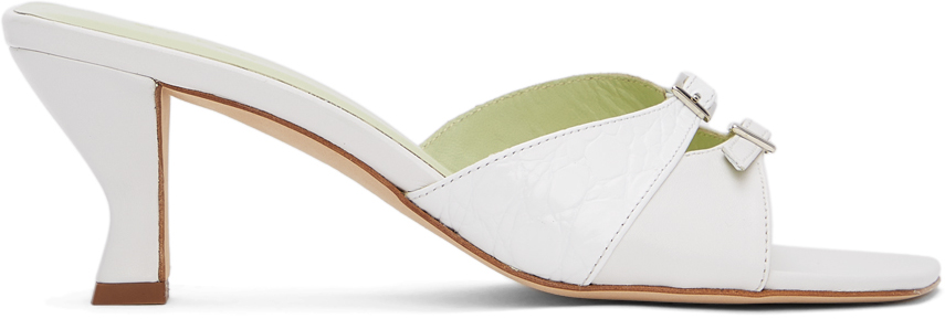 BY FAR White Noor Mules