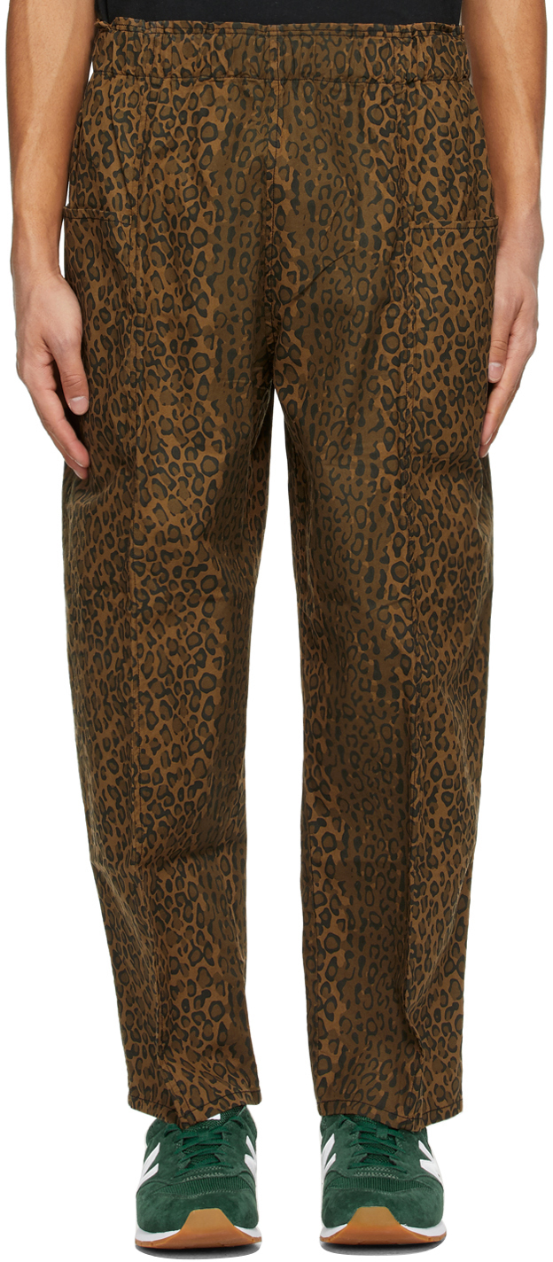 South2 West8: Beige Leopard Army String Trousers | SSENSE