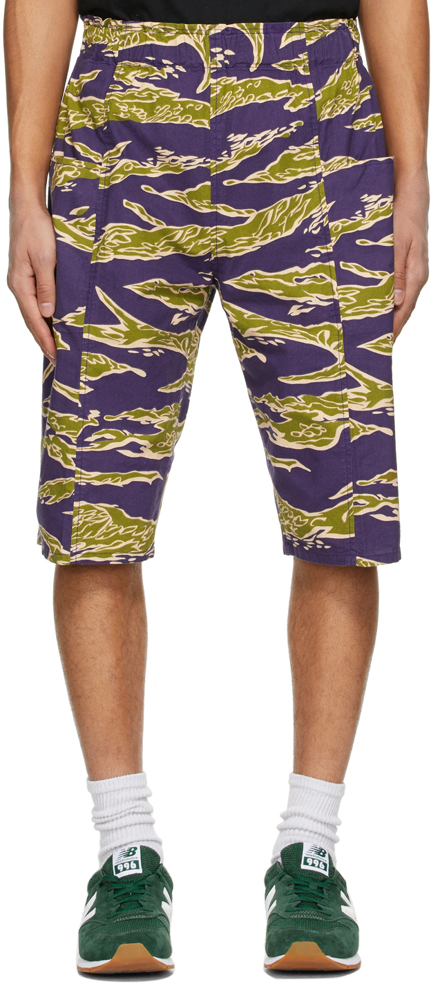 South2 West8: Purple Tiger Army String Shorts | SSENSE Canada