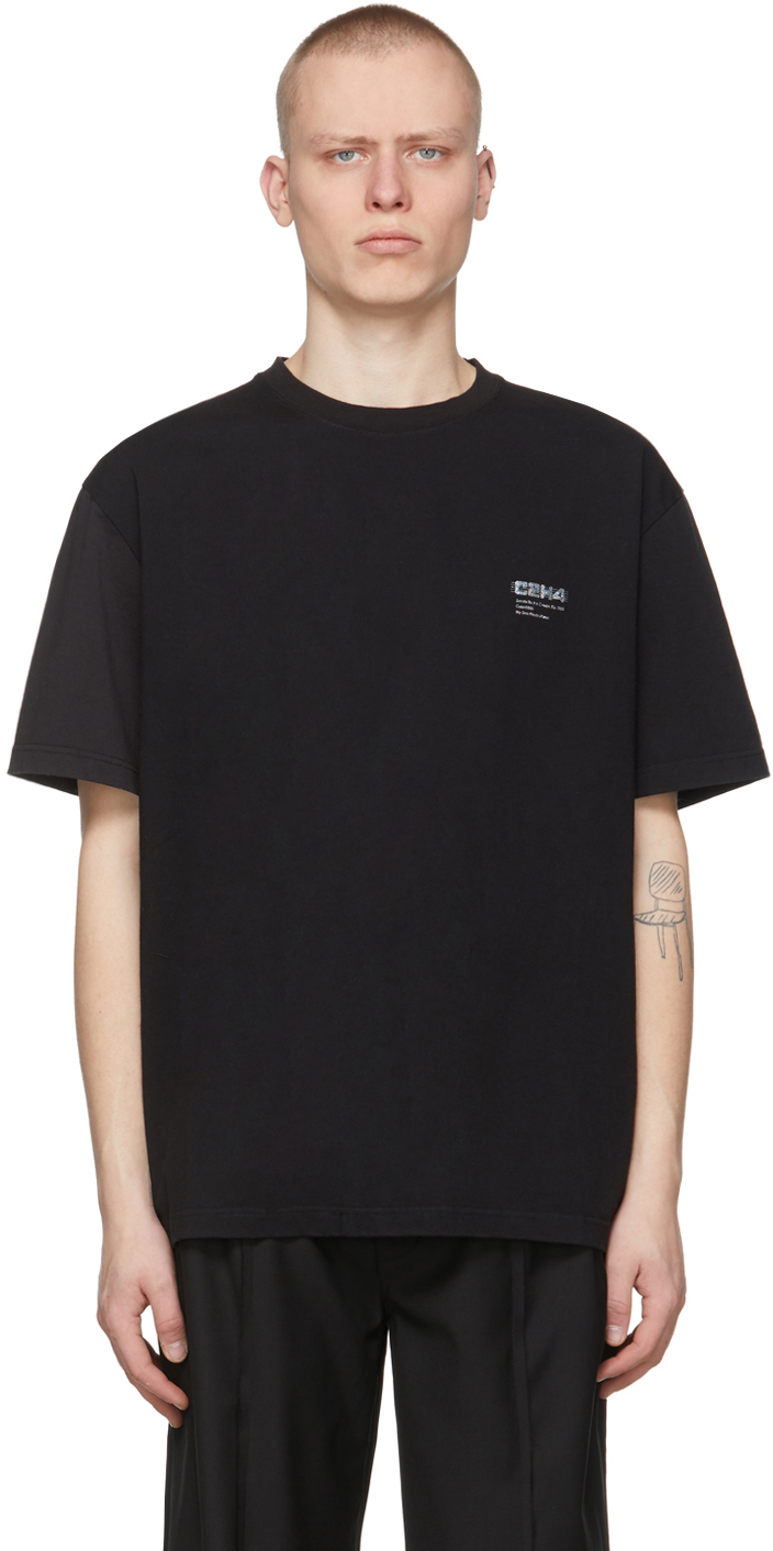 Black 'My Own Private Planet' Paneled Print T-Shirt