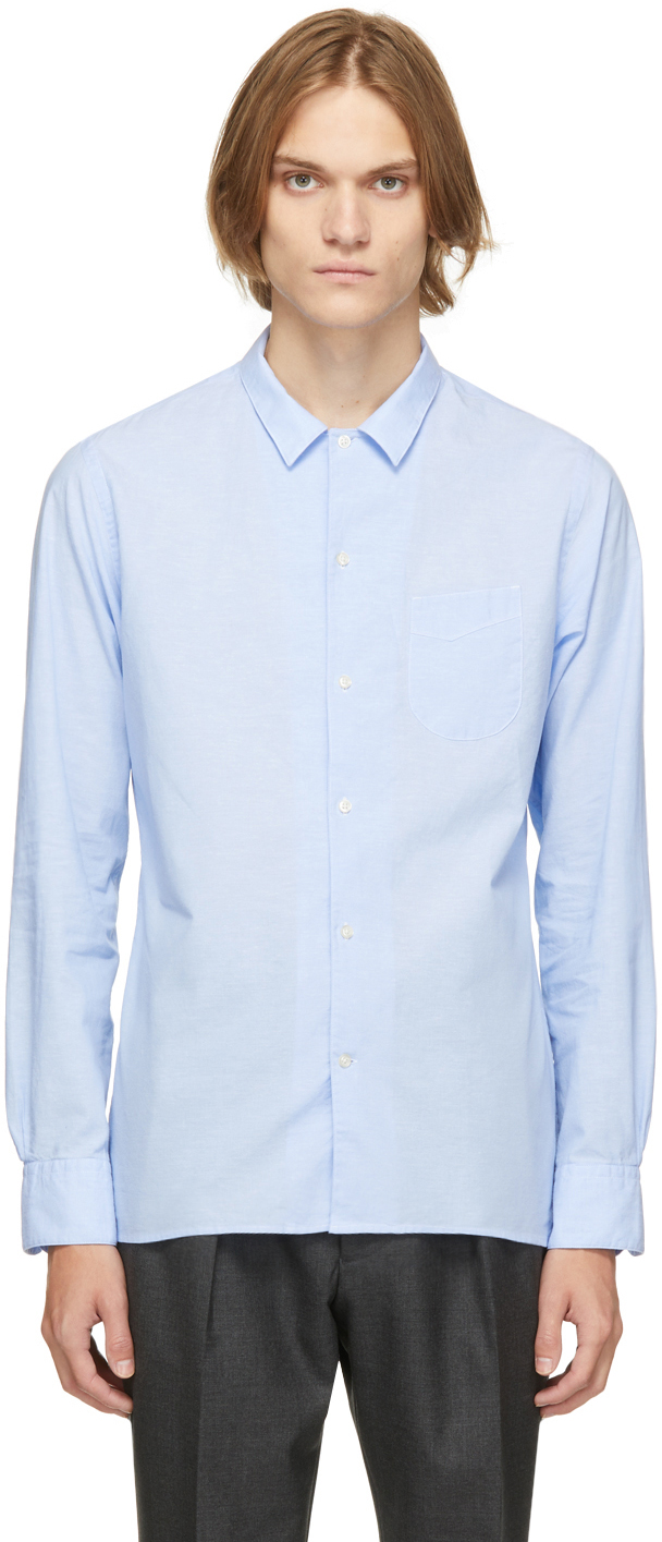 Blue Batiste Shirt by Officine Générale on Sale
