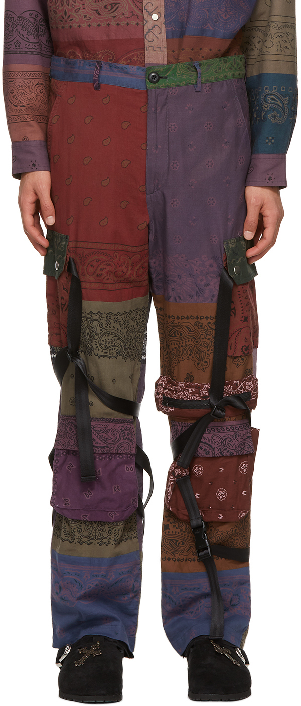 Multicolor ROGIC Edition Bandana Patchwork Cargo Pants