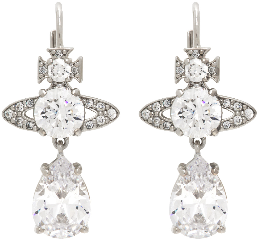 Vivienne Westwood Silver Ismene Drop Earrings SSENSE UK