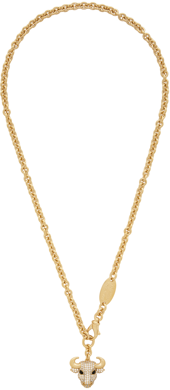 VIVIENNE WESTWOOD GOLD BULL PENDANT NECKLACE