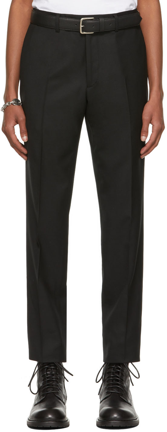 Black Wool Classic Trousers by Vivienne 