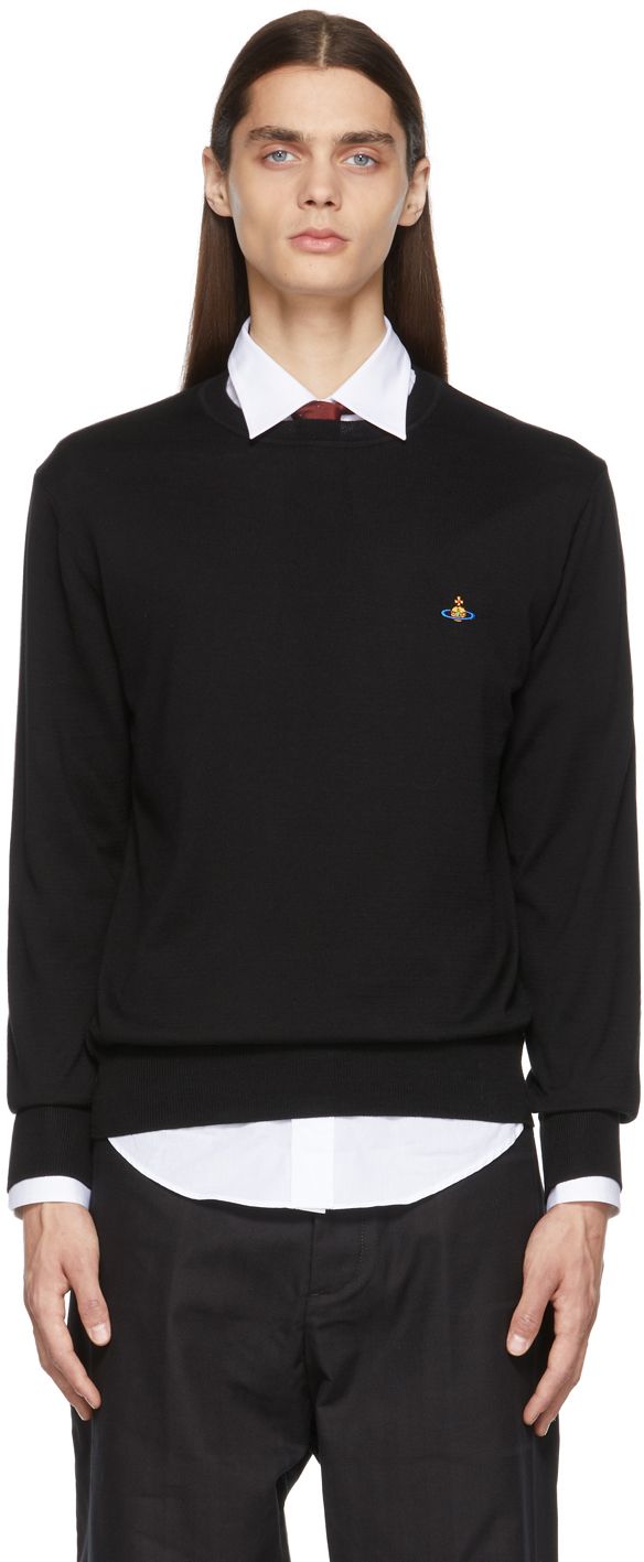Vivienne Westwood Black Logo Classic Crewneck Sweatshirt