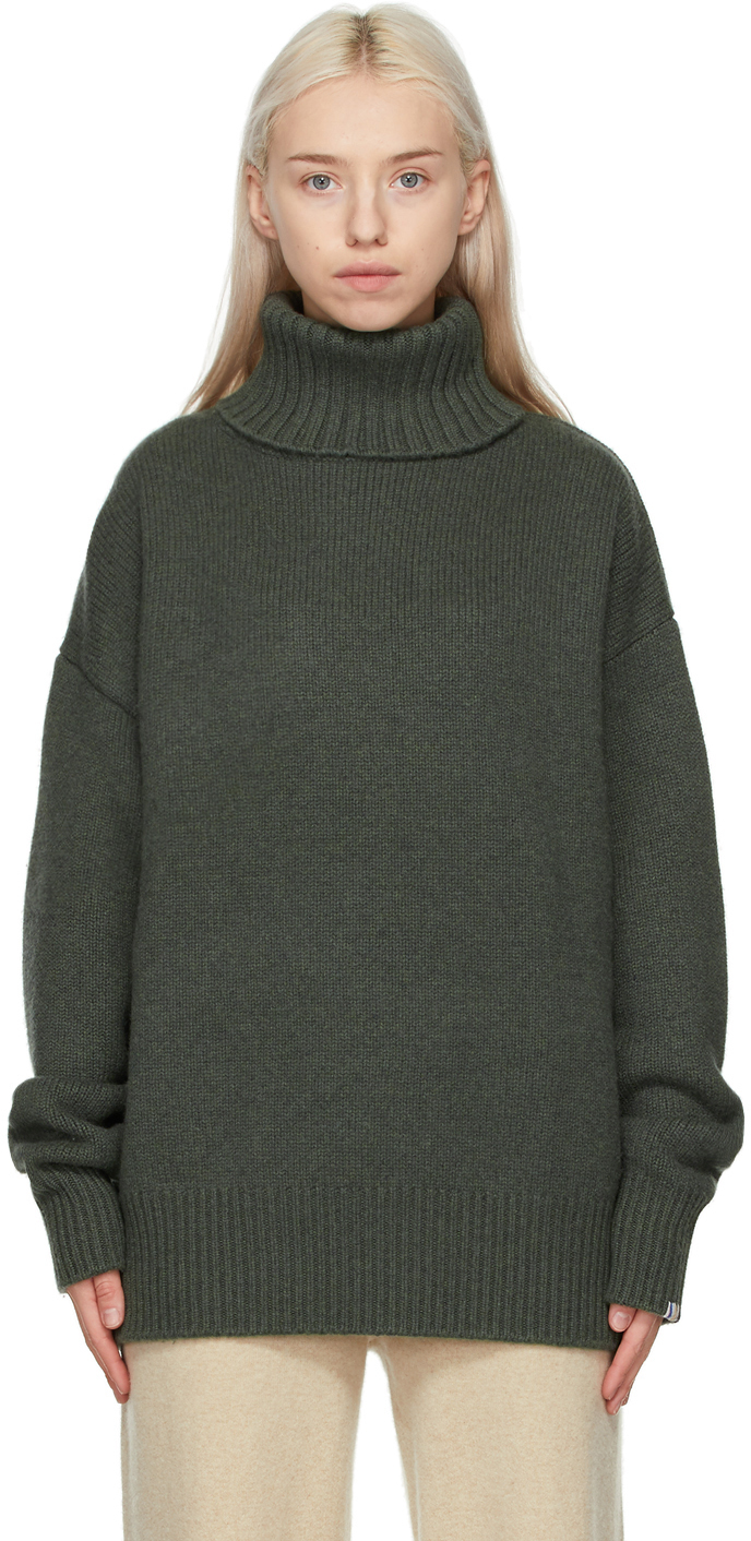 khaki turtleneck