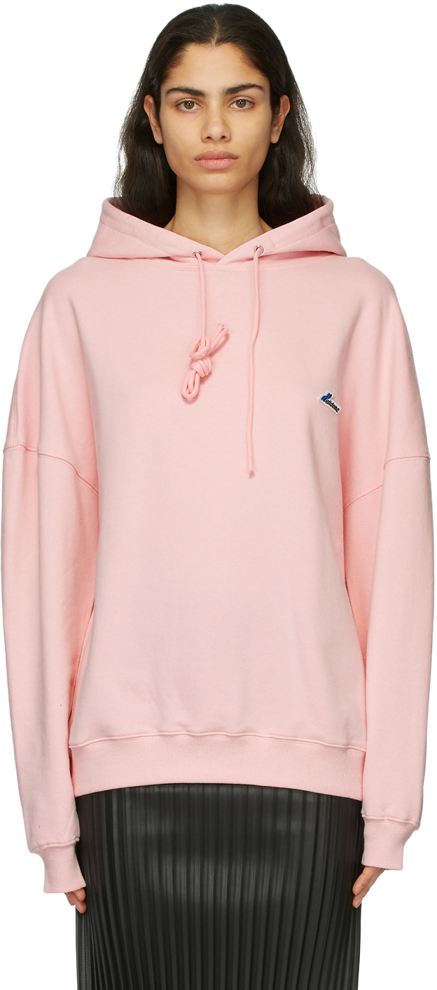 We11done Pink Embroidered Logo Hoodie