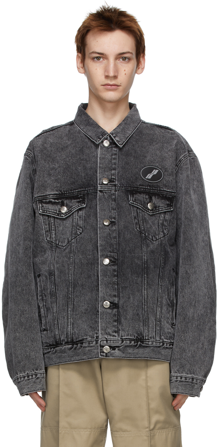 Black Denim Oversized Jacket by We11done on Sale