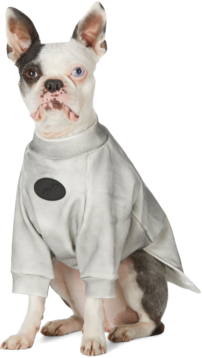 We11 Done Ssense Exclusive Grey Logo Sweatshirt In Silver